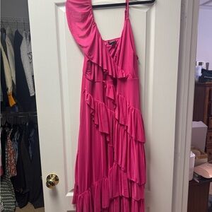 Elegant Pink Ruffled Dress